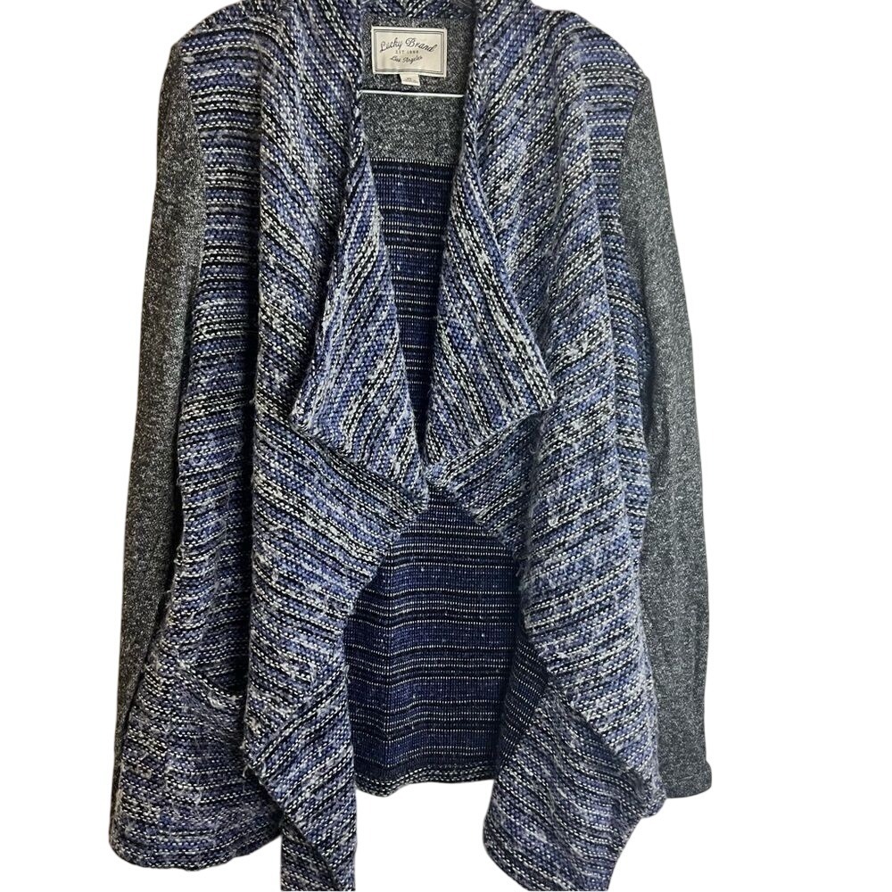 Lucky Brand XL Heavy Sweater Wool Blend Open Blazer Coat Raglan Sleeves Bohemian